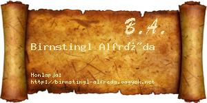 Birnstingl Alfréda névjegykártya